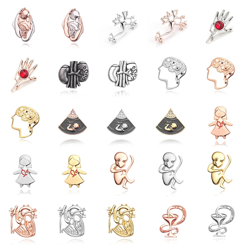 

Fashion Nurse Brooch Cute Pins Metal Gold Silver Rose Gold Gift Medical Doctors Nurse Red Enamel Pin Badge Women Men Jewelry