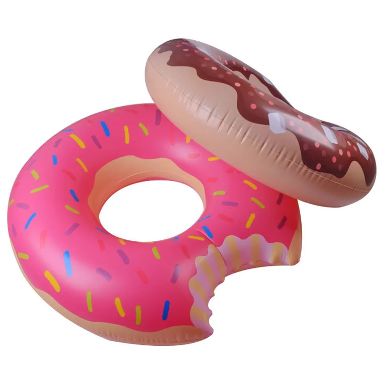 

Summer Inflatable Air Mattresses Circle Cute Doughnut Gigantic Swimming Floating With Pump Adult Row Pool Toy For Water Game