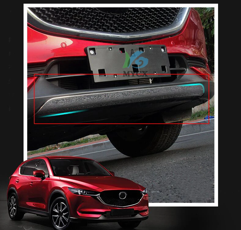 Накладка для губ на передний бампер из нержавеющей стали для автомобиля, Стайлинг, подходит для Mazda CX-5 CX5, аксессуары