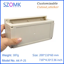 4 шт. мм 110*200*60 мм Лидер продаж PLC Электроники Пластик pcb оборудование распределительного шкафа box szomk рейка din корпус проекта коробка