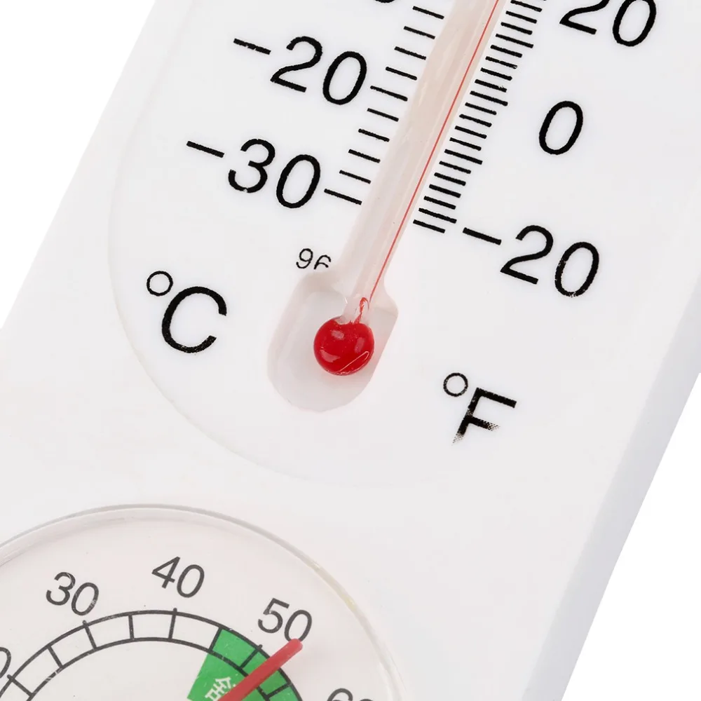 Белый аналоговый бытовой термометр гигрометр закрытый настенный метеостанция, измеритель измерения