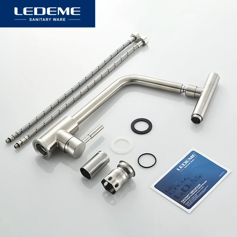  LEDEME Kitchen Faucets Mixer 360 Degree Selection of Faucets Kitchen Faucet Stainless Steel Sink Ta - 33044725895