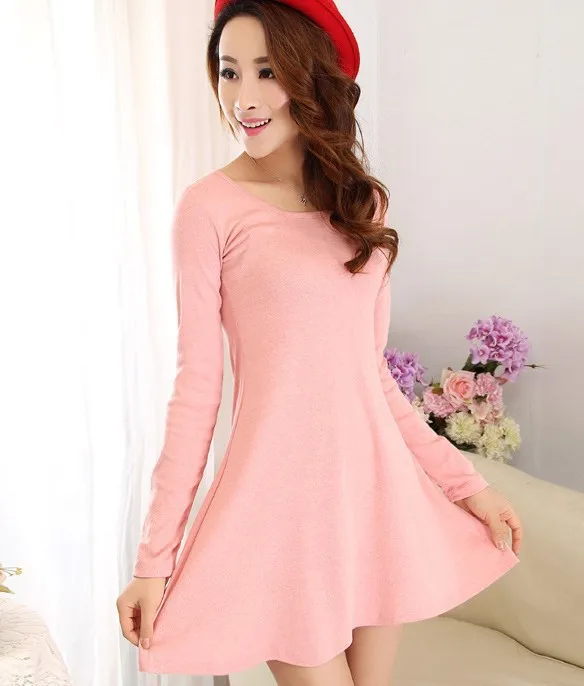 

The lowest price free shipping 2016 autumn new female sanding dress Korean ysize Slim bottoming dress