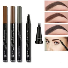 Водостойкая 3 головки вилка кончик бровей Татуировка ручка карандаш для бровей жидкая подводка для бровей карандаш для бровей ручка для бровей