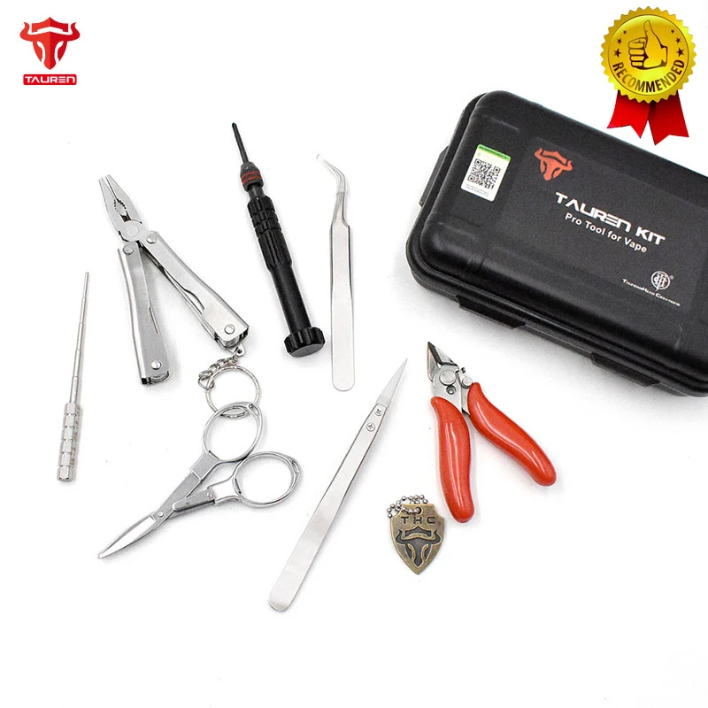 

Original THC Tauren Pro Tool Kit Complete kit 9 in 1 DIY jig vape tool kit for E Cigs VS coil father tool kit VS Coil Master Kit