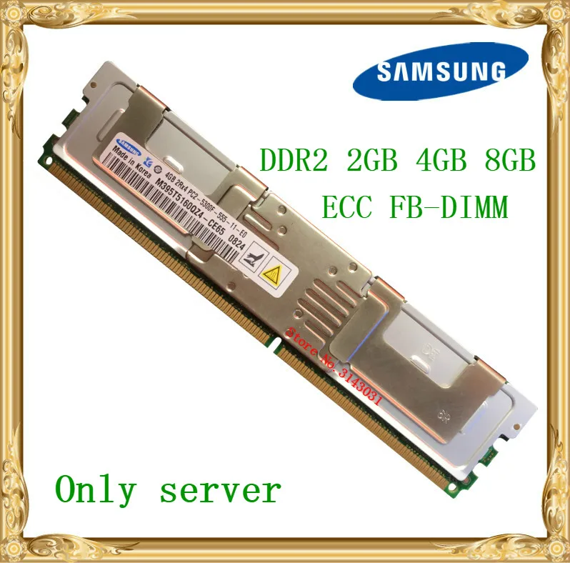 16GB 4x4GB PC2-5300F DDR2-667Mhz 240pin ECC Server Memory Fully Buffered FB-DIMM 