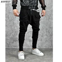 Лидер продаж, мужские шаровары, мужские повседневные свободные брюки с заниженной шаговым швом, эластичные брюки с заниженной талией, брюки со средней талией, размер s-xxxl