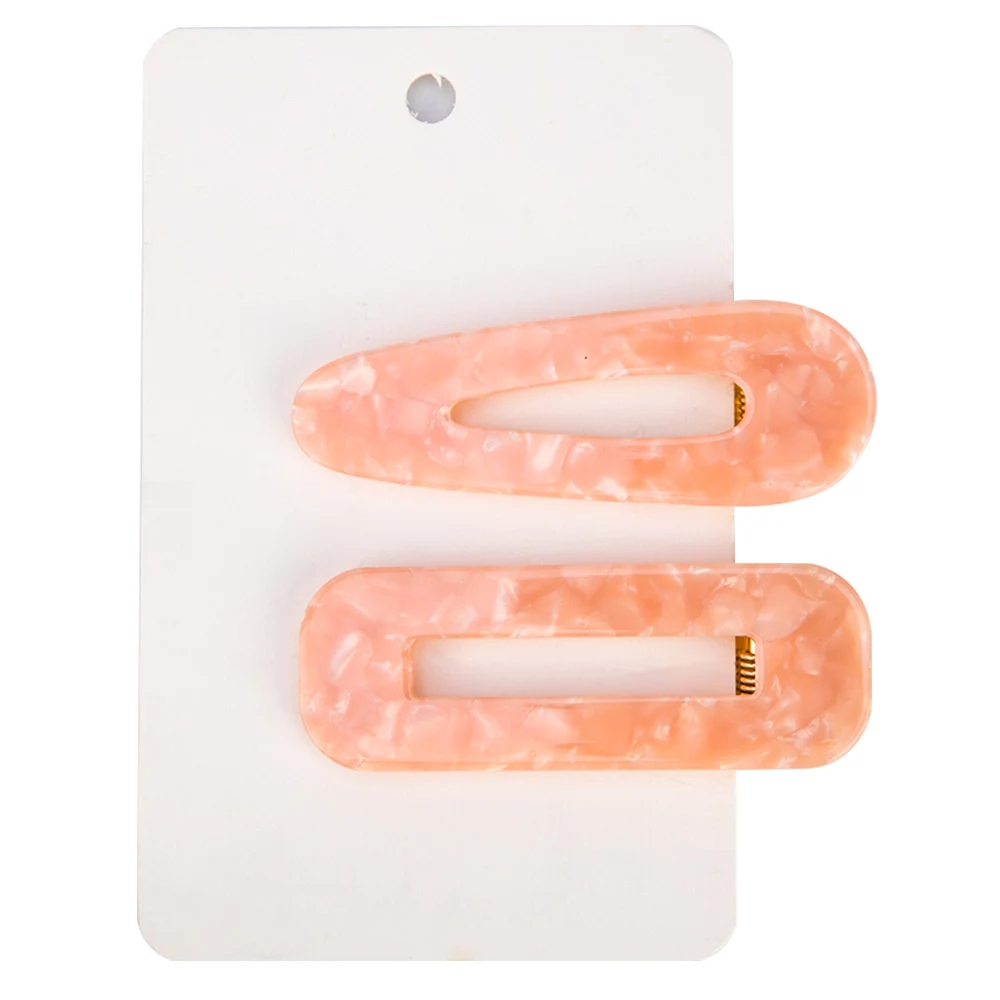 2pcs pink 2 шт. винтажные полые заколки для волос для женщин леопардовая мраморная текстурированная Геометрическая Заколка-Утконос заколка для волос аксессуары для волос - Цвет: 2pcs pink