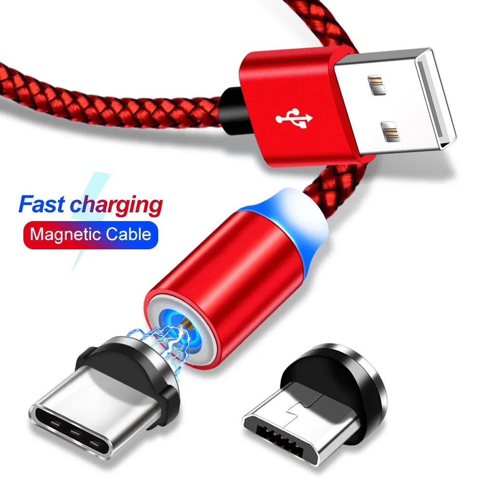 

Magnetic Cable 2.4A Fast Charger Type C Micro USB Android For Nokia 6 7.1 8.1 Samsung A50 S10 A10 Huawei P30 Honor 8A 9 8 LG G6