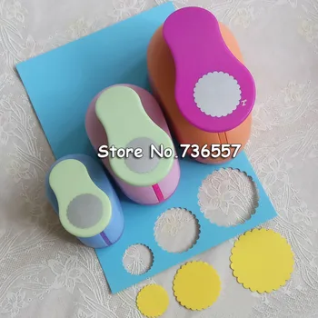 

free shipping 3pcs( 1 inch+1.5 inch+ 2 inch)wave circle eva punches paper punch for DIY Scrapbook puncher eva cutter craft punch