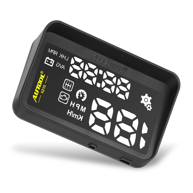 autool X210 автомобилей HUD Head Up Display OBD2 спидометр автомобиля миль/ч/км/ч overspeed сигнализации smart digital OBD2 Интерфейс
