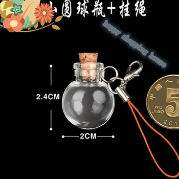 

With rope small glass bottle with corks stopper decorative Mini Wising bottle For pendants &home storage bottle AA018