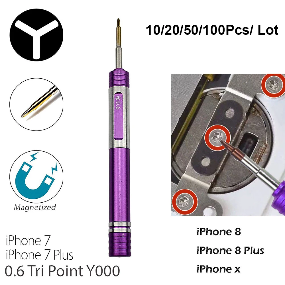 

Y-Type Screw Driver Triwing 0.6Y Screwdriver for iPhoneX 7 7Plus 8Plus Apple Watch Inside Screw Repair Tool 10/20/50/100Pcs/lot
