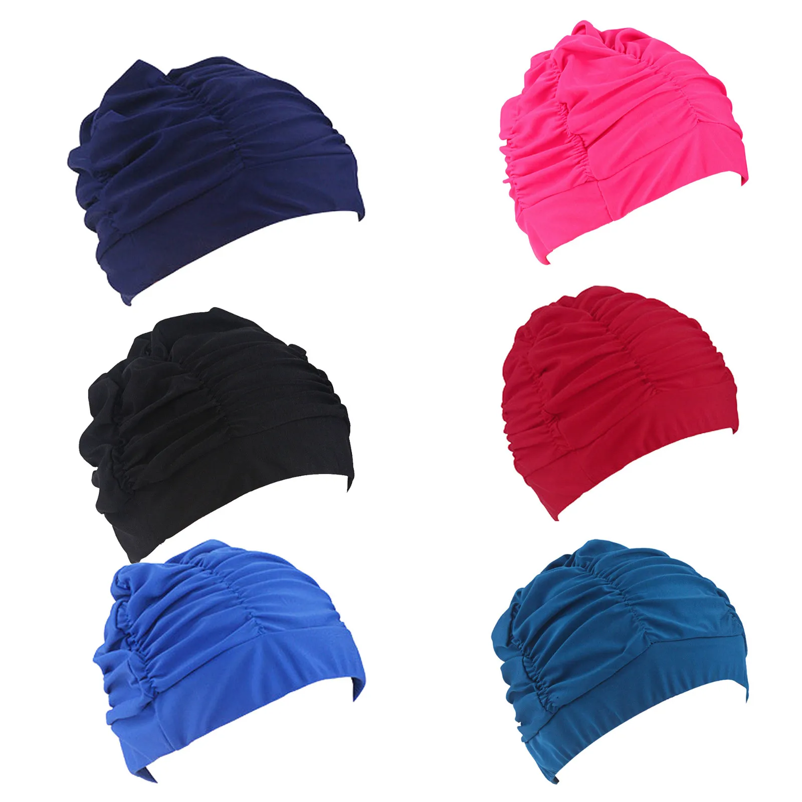 Swimming Hat Women Unisex Girls Long Hair Bathing Cap Swimming Cap Stretch Drape July05