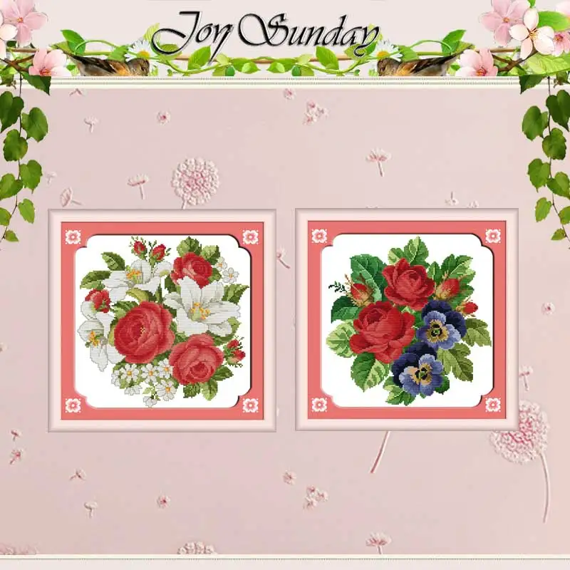 

Rose Patterns counted Cross Stitch 11CT 14CT Cross Stitch Set Wholesale Flower Cross-stitch Kit Embroidery Needlework