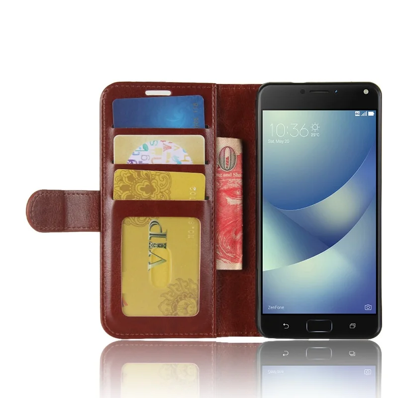 Классический стиль кошелек флип чехол для Asus Zenfone 4 Max ZC520KL кожаный fundas capa задней