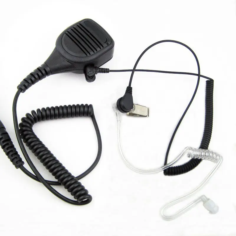 Сверхмощный плечевой пульт динамик микрофон PTT 2pin для Kenwood радио - Цвет: mic with earpiece