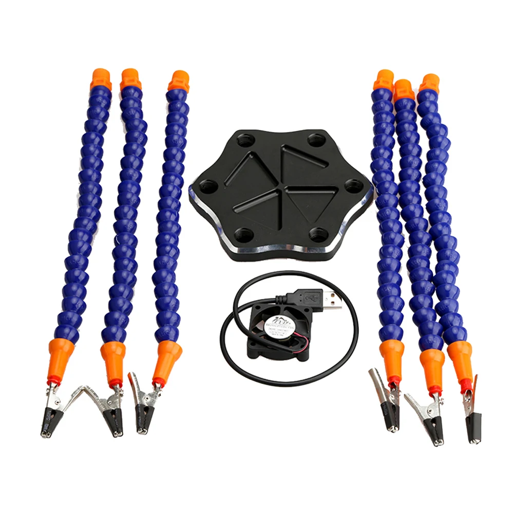 

Multifunction Third Hand Six Arm RC Drone Soldering Station 6Pcs Universal Joint Pipe with Alloy Base for Quadcopter Repairing