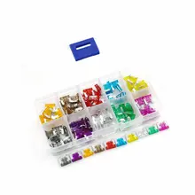 100 ピース/ロット新ミニ自動自動車車ボートトラックblade fuse boxアソート 2A 3A 5A 7.5A 10A 15A 20A 25A 30A 35Aとボックス