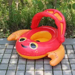 2018 новейший мультяшный Краб и Птица Детский Надувной круг с солнцезащитным бассейном надувная лодка с сиденьем Детский круг для плавания