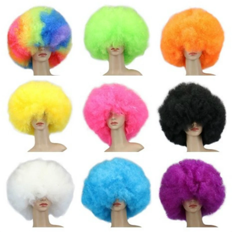 

Super Explosion Head Cover Hairpiece Anime Cosplay for Clown Fashion and Multi Colorful Short Fluffy in Halloween Carnival Party