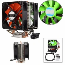 Universel Aluminium Double Ventilateur CPU Cooler Radiateur Pour Intel LGA775/1156/1155 AM2/AM2 +/AM3