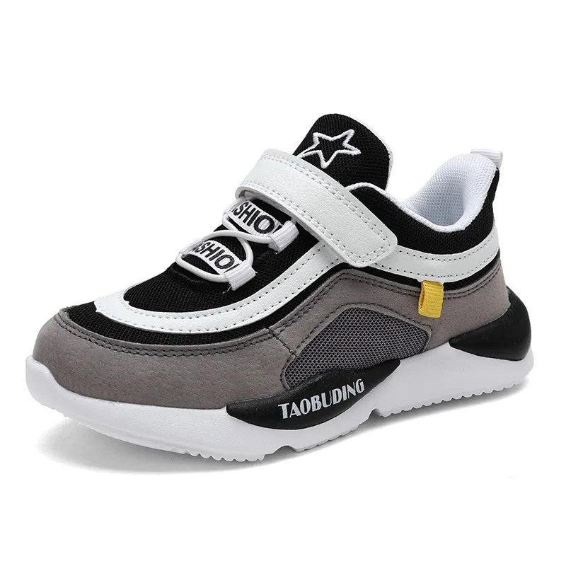 

kids sneaker Fall 2018 New Breathable Leather Mesh Running Shoes Outdoor Slip-proof and Shock-absorbing Girls'Shoes boy shoes