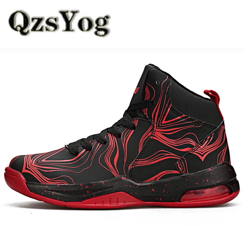 QzsYog Men Basketball Shoes High Top Sneakers Women Outdoor Sport Shoes Basket Hombre Breathable Ankle Boots Air Cushion Black QzsYog Men Basketball Shoes High Top Sneakers Women Outdoor Sport Shoes Basket Hombre Breathable Ankle Boots Air Cushion Black