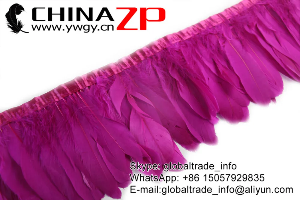 12 Hot Pink Goose Nagoire Satinettes Feather Trim for Clothes Decorations (5)