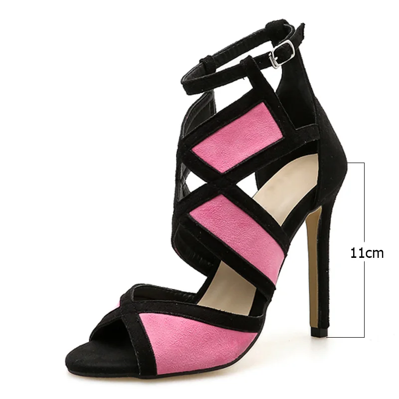 Peep Toe High Heels Shoes Woman Sexy Pumps Women Shoes High Heel Sandals Ankle Strap Pumps Stiletto escarpins sexy hauts talons