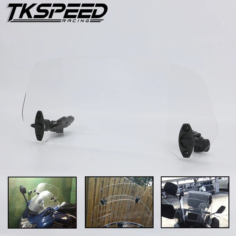 

Free Shipping Adjustable Clip On Windscreen Windshield Extension Spoiler Wind Deflector Adjustable Lockable For Motorcycle