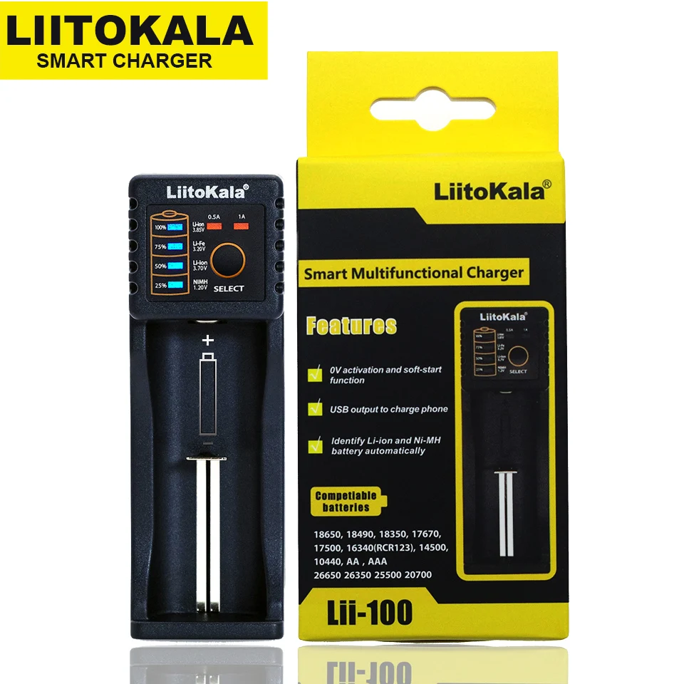 Зарядное устройство Liitokala умное зарядное с литиевым аккумулятором NiMH 1 2 В 3 7 в 85 AA