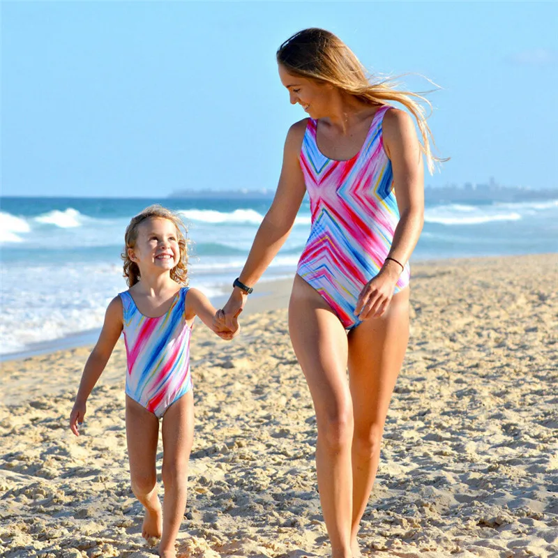 Buy Summer Family Match Swimwear Women Girls One Piece