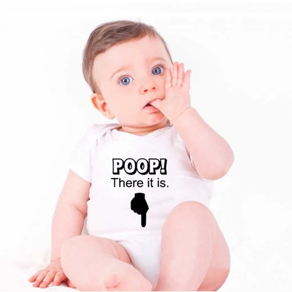 

Poop! There It Is Funny Onesie Baby Clothes Novelty Baby Short Sleeve Jumpsuit Onesie Summer Short Sleeve Cotton Bodysuit