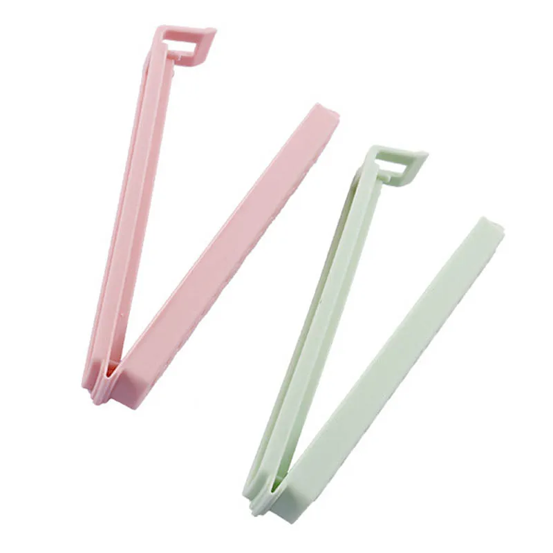 Portable Plastic Solid Color 5Pcs Food Storage Bag Clip Sealing Clips Sealing Clamp Bag Sealer Kitchen Accessories