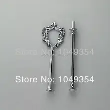 Цвет Серебряный 2 яруса персик стильная тарелка для торта стенд центра ручки наборы Для свадебной вечеринки