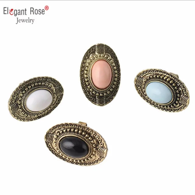 Vintage Antique Gold Big Resin Stone Carved Rings for Women Fashion Bohemian Boh Vintage Antique Gold Big Resin Stone Carved Rings for Women Fashion Bohemian Boh