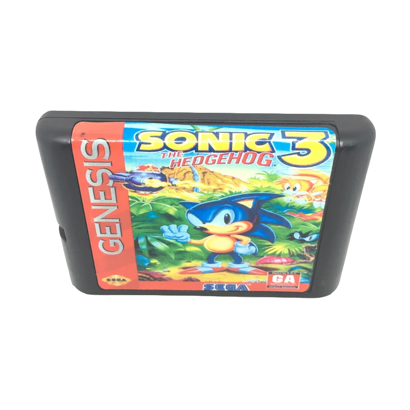 Sonic зубная щётка 3 16 бит для карточная игра картридж для sega Mega Drive/Genesis Системы EUR/США оболочки