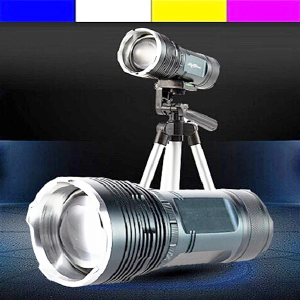 20W Portable Outdoor Zoom Night Fishing LED Flashlight 15W UV LED