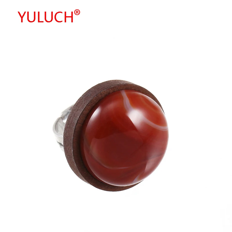 

YULUCH 2018 Hot Classic Vintage Wooden Inlaid Semi Zinc Alloy African Woman Ring Gift Jewelry