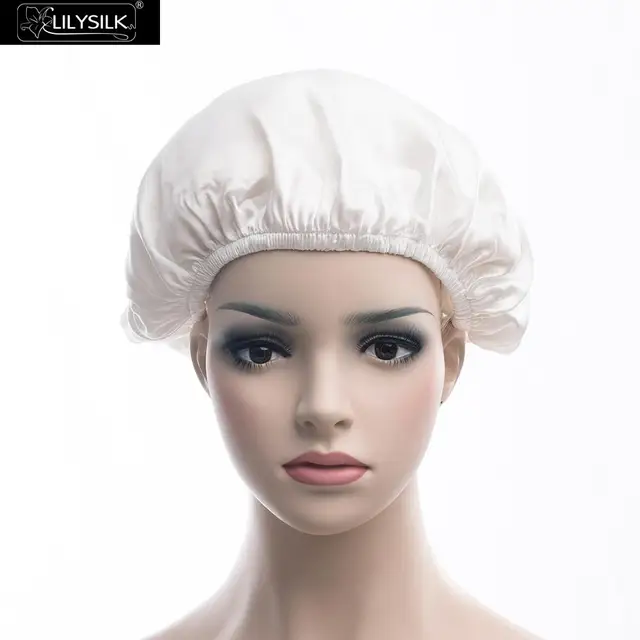 Lilysilk Silk Sleeping Cap Natural 19mm Sleep Night Head Cover Lilysilk Silk Sleeping Cap Natural 19mm Sleep Night Head Cover Bonnet For Curly Hair One