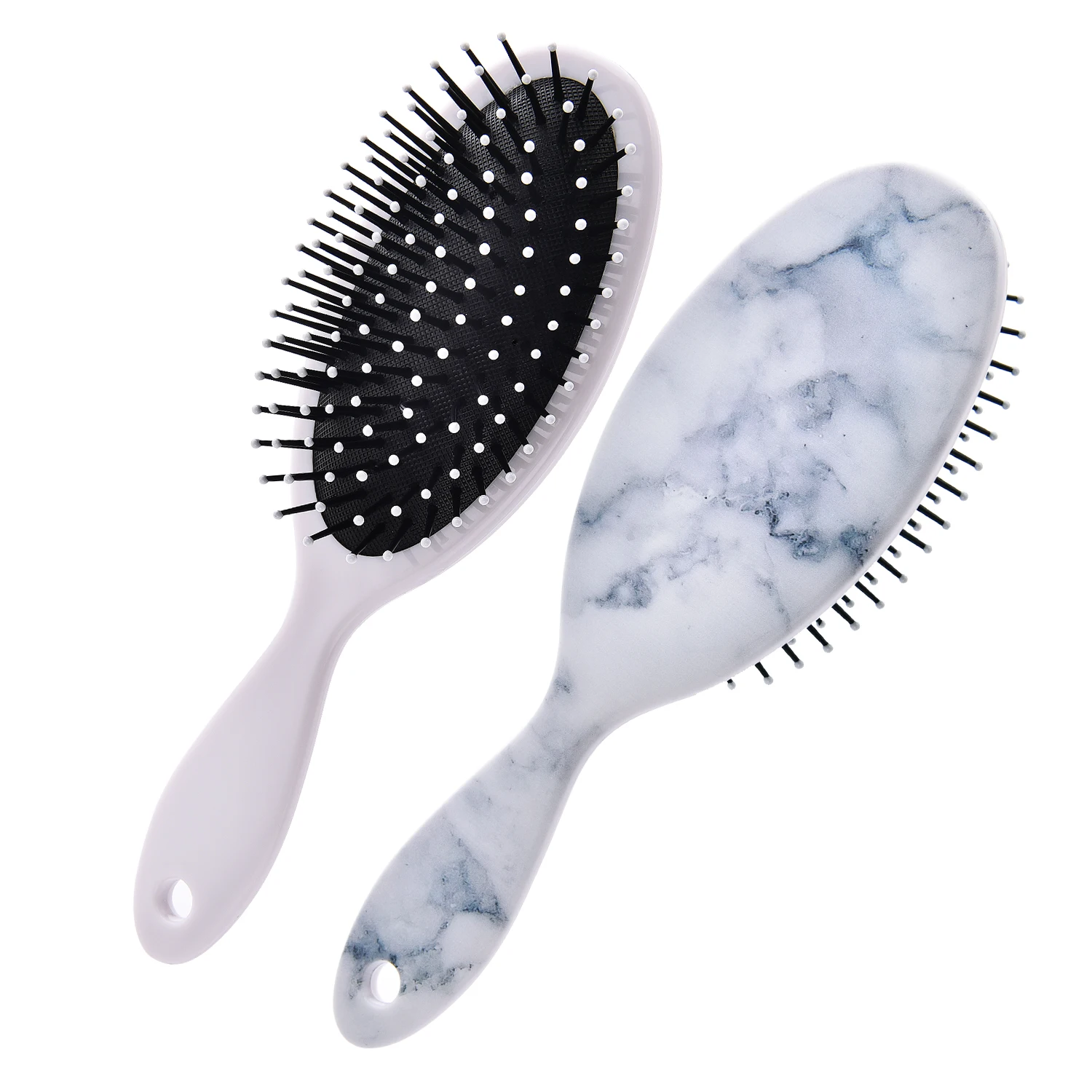 1 шт. овальная пластиковая расческа для волос с мраморным покрытием, массажная расческа для головы, чтобы избежать запутывания и завивки волос, широкая зубная расческа