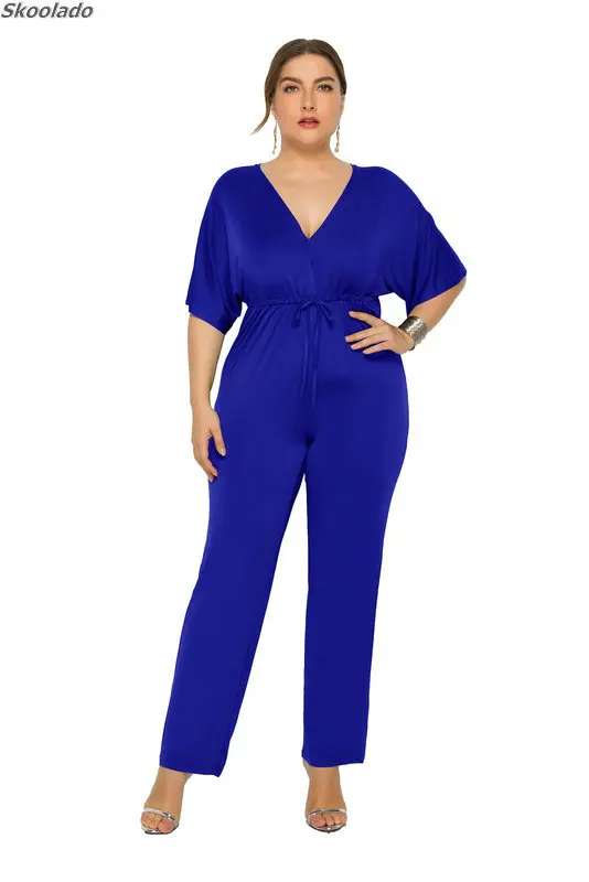 

Womens Jumpsuit Summer Playsuit Plus Size Women Autumn Cotton Shirt Playsuit Female Casual Suit mid Sleeve Jumpsuit high q
