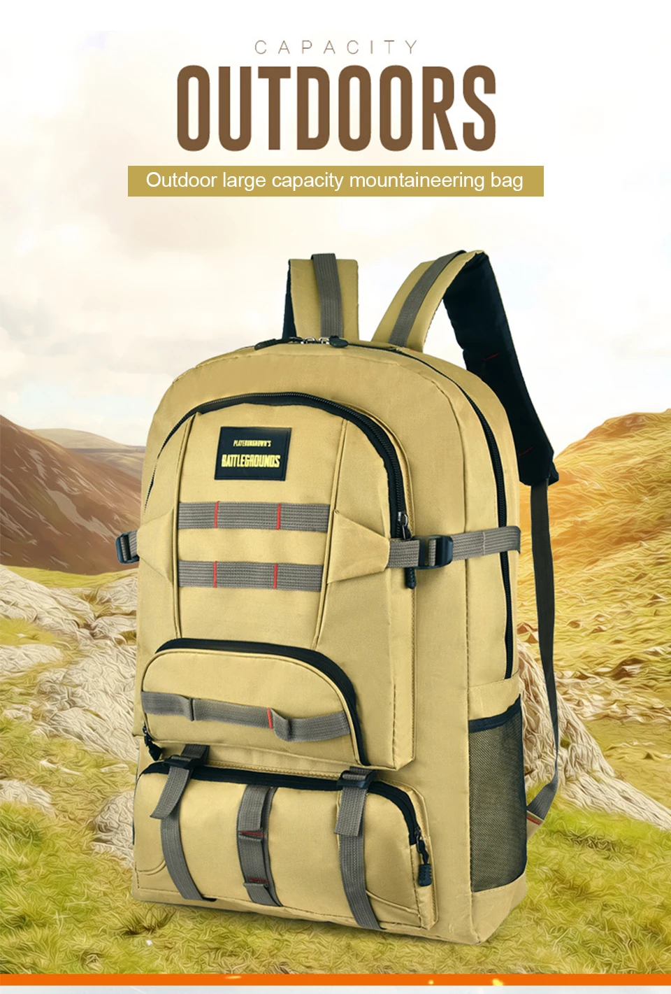 Large Capacity Backpack Outdoor Backpacking Military Tactical Backpacks Army Men Waterproof Bags Packs Women Climbing Rucksack (1)