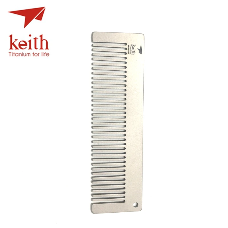  Keith Pure Titanium Outdoor Hair Comb Anti-static Travel Comb Durable For Men And Women Ultra Light