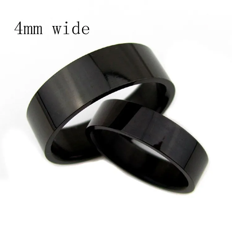 Широкие кольца 4 мм для мужчин, обручальное кольцо, изящное черное глянцевое мужское кольцо с хвостом, кольцо для наплыва людей