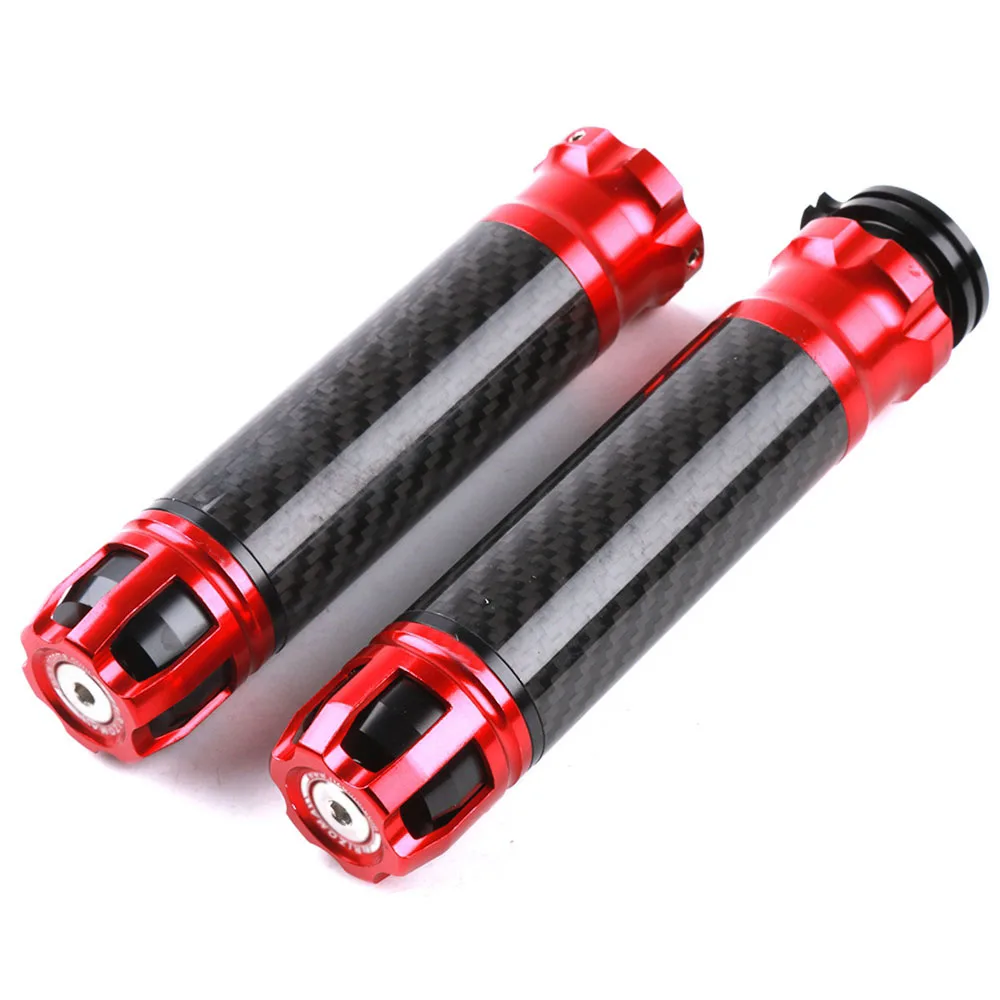 For Kawasaki ER6N Ninja 650 Z650 Xmax300 Tmax530 500 Universal Motorcycle Moto 22MM Carbon Fiber Handlebar Rubber Gel Hand Grips (11)