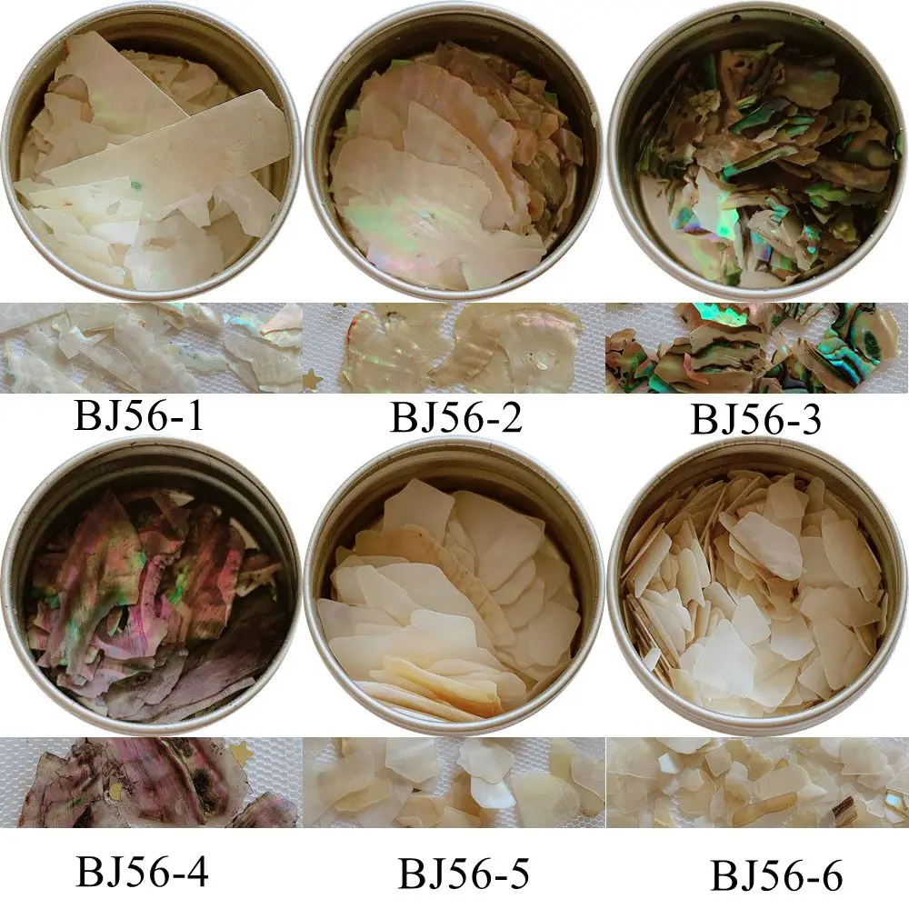 

1Jar Nail Art Shell Tiny Pieces Shell Stones in Metal Jar Thin Big Shell Pieces Nail Art Shell Deco BJ56