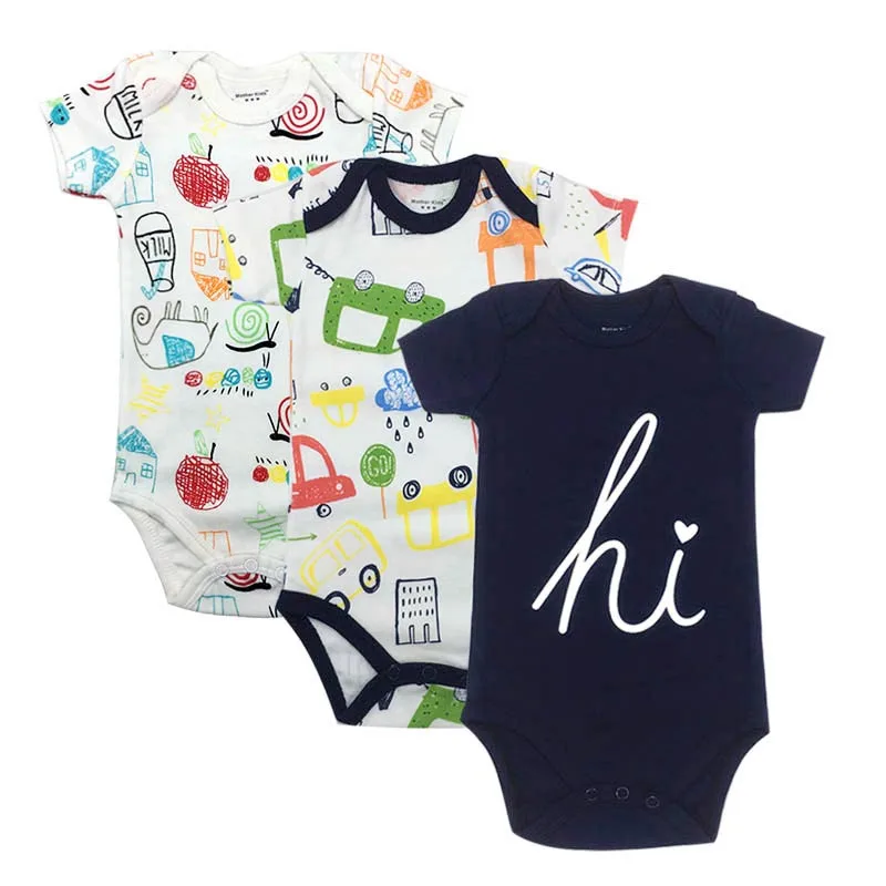 Комплект из 3 предметов; хлопок; одежда с короткими рукавами для младенцев; аналогичный комбинезон с принтом; боди для маленьких мальчиков и девочек; - Цвет: Светло-желтый