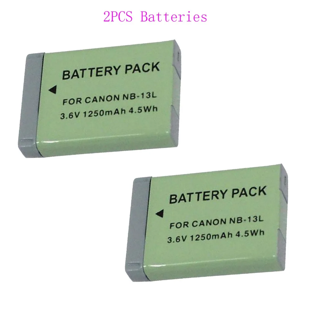 

Hot 2pcs NB-13L NB 13L Rechargeable Li-ion Battery for Canon G7X G9X G5X G7X Mark II G9X Mark II SX620HS SX720HS SX730HS